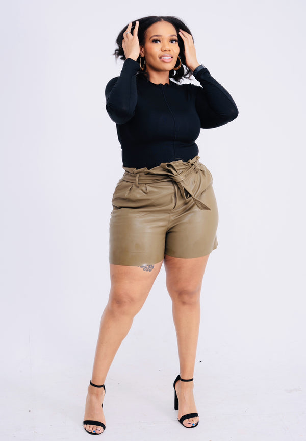 "Conceited" Faux Leather Shorts