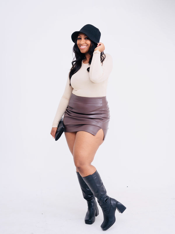 Faux Leather Mini Skirt