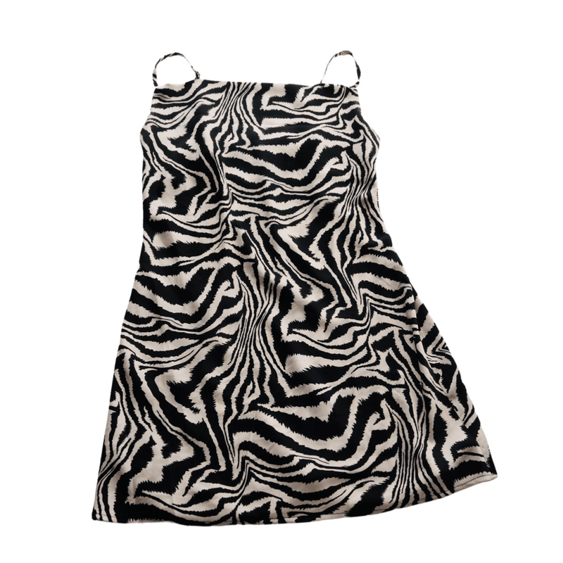 Effortless Zebra Printed Satin Dress