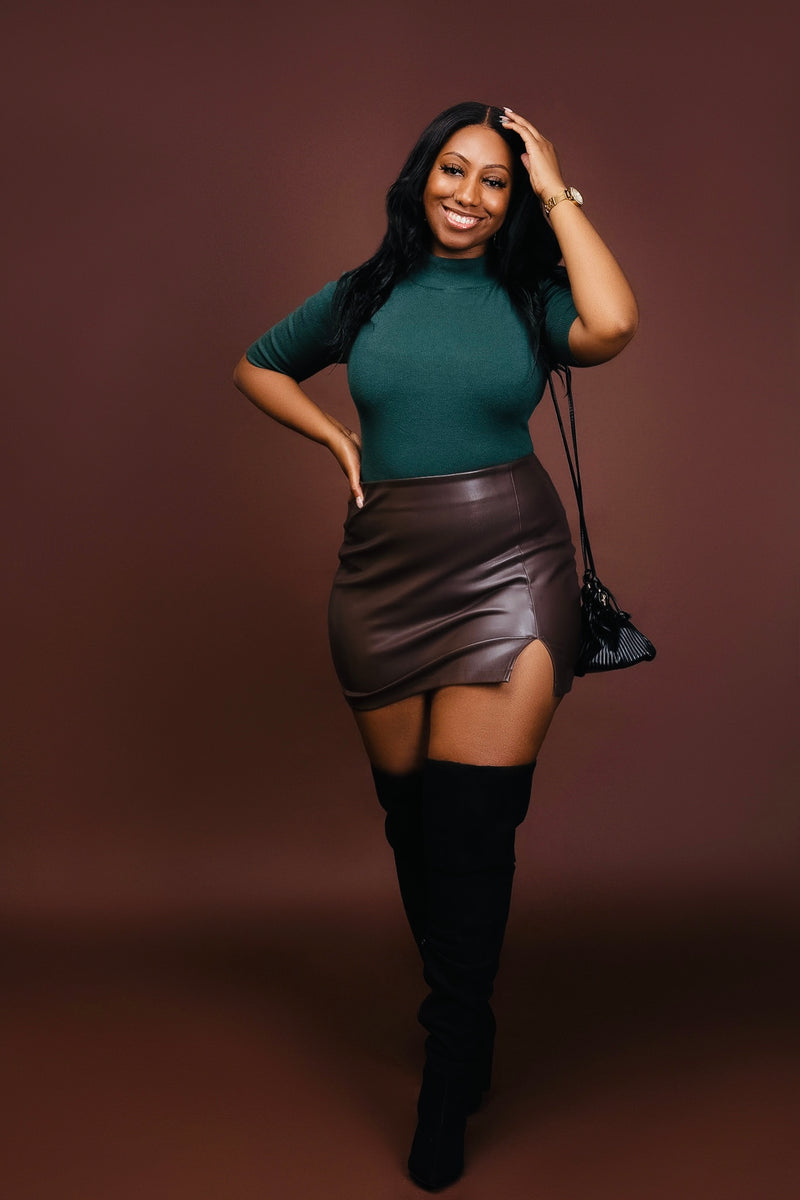 Faux Leather Mini Skirt